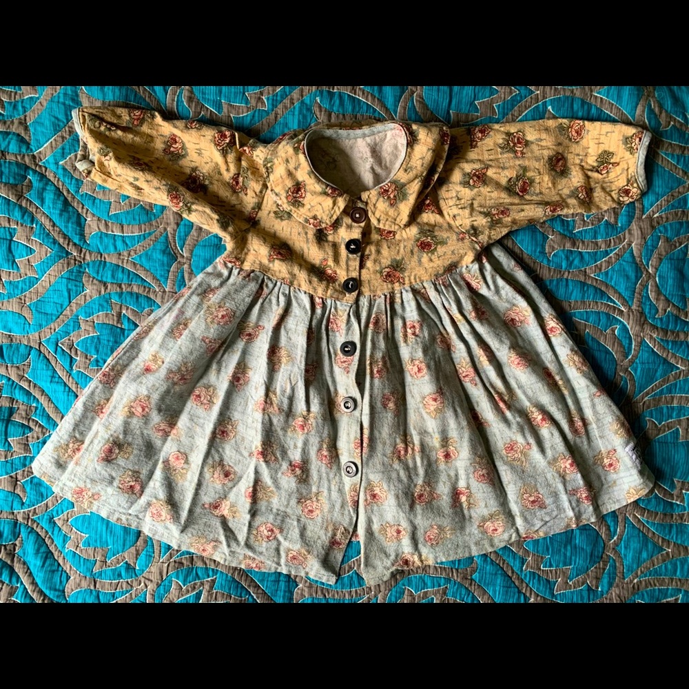 Long sleeve button floral dress